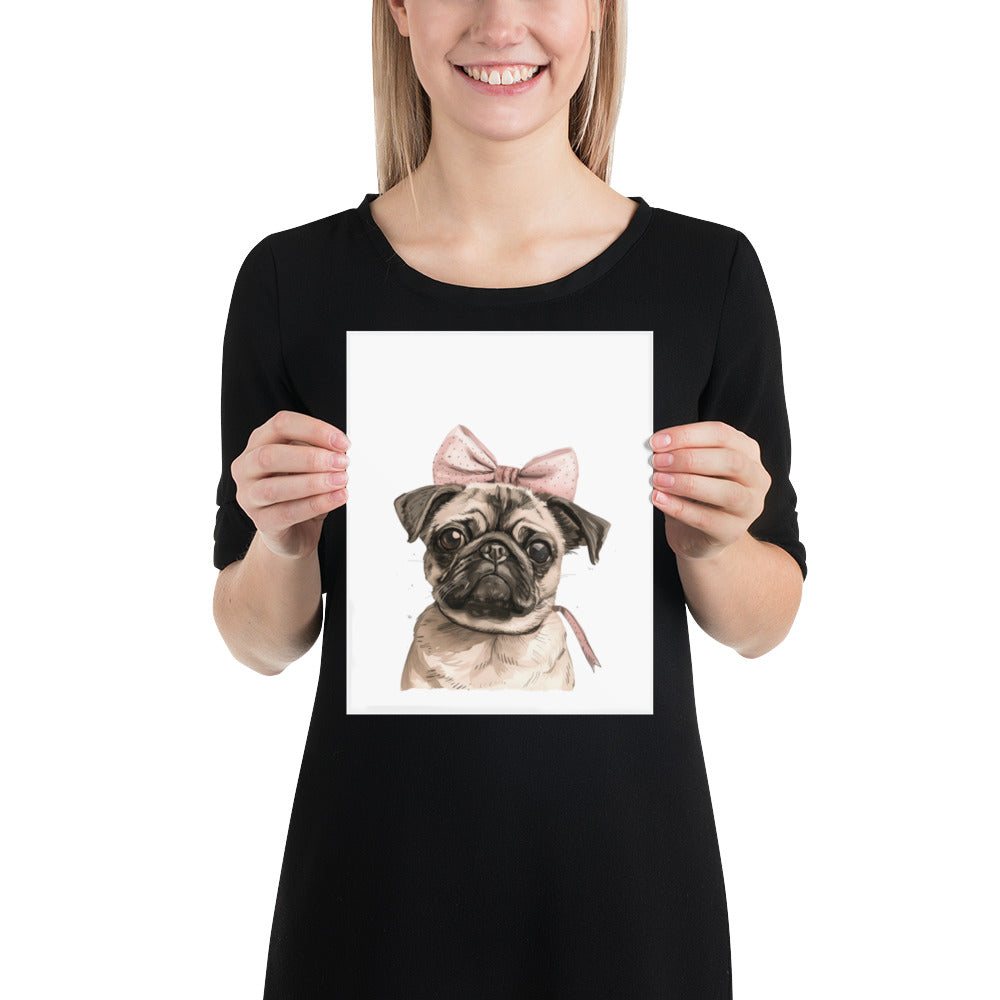 Bow-tiful Pug Print