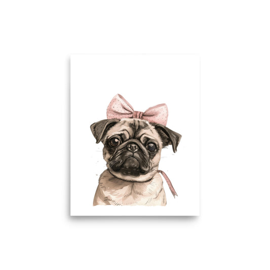 Bow-tiful Pug Print