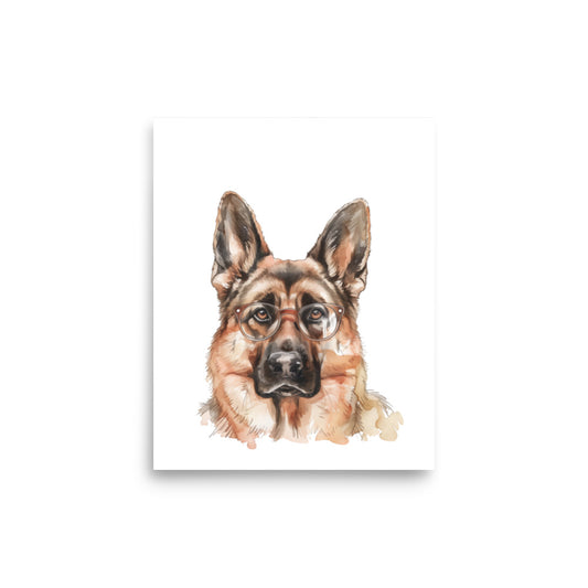 German Shepherd Scholar Print