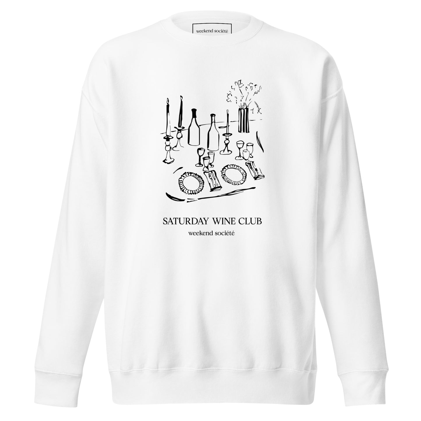 Saturday Wine Club Sweatshirt - White